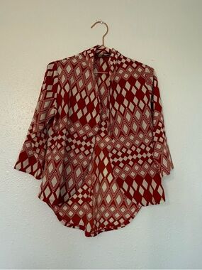 Point Geometric Rustic & Cream Open Front Women's open jacket